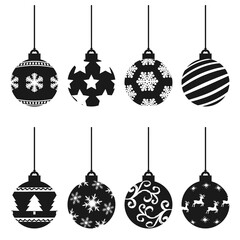 christmas balls vector, christmas icons set png collection for web design