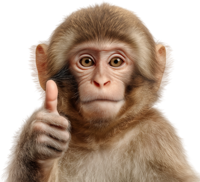 Funny monkey giving thumbs up