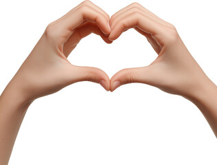 Fototapeta premium Hands forming heart shape gesture on transparent background
