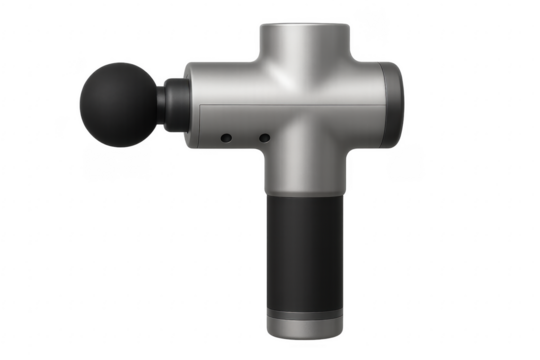 Percussion massage gun providing muscle recovery and wellness