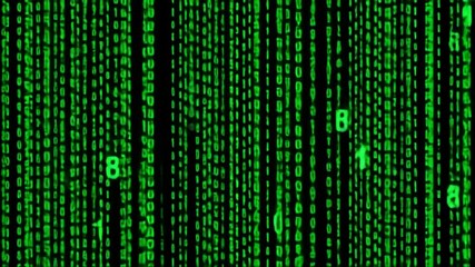 Green binary code falling down on black background, symbolizing data flow, information technology, and digital communication in modern world - Powered by Adobe
