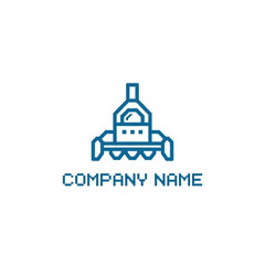 Abstract blue line art logo design for a technology or industrial company.