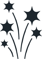 Hand drawn star doodle set black and white illustration