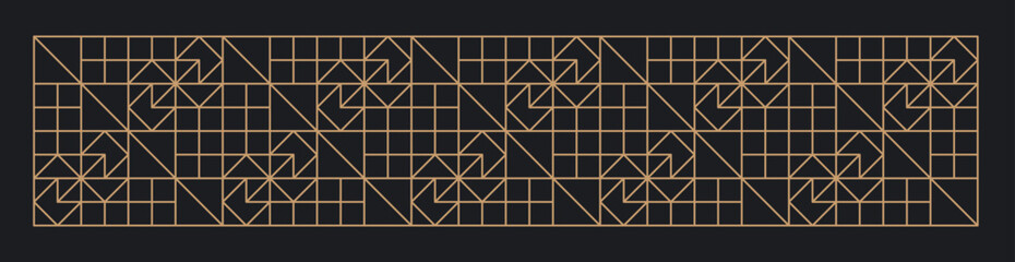 Seamless black and gold square triangle pattern. Graphical illustration for a unique banners, wall decor, textiles and interior design.