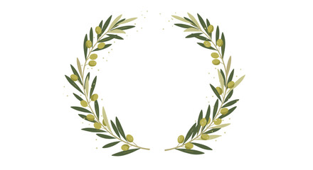 A beautiful olive wreath with green leaves and small olives representing growth and abundance.