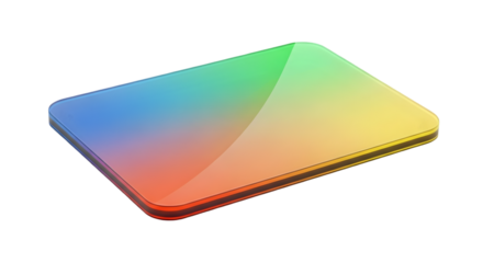 Rainbow gradient rectangle with rounded corners colorful abstract background for graphic design isolated on white