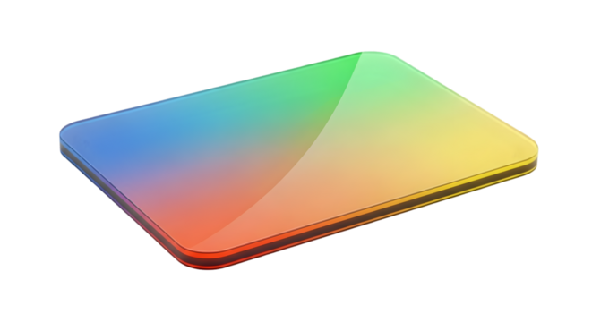 Rainbow gradient rectangle with rounded corners colorful abstract background for graphic design isolated on white