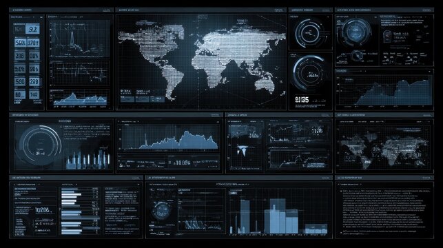 Data Visualization Interface with Global Maps and Statistical Graphics for Business Analysis and Decision Making