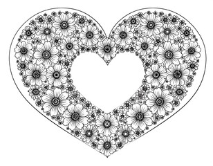 Intricate floral heart pattern with hollow center