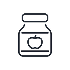 Baby food jar editable stroke outline icon isolated on white background flat vector illustration. Pixel perfect. 64 x 64.