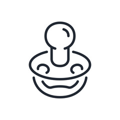 Baby soother pacifier editable stroke outline icon isolated on white background flat vector illustration. Pixel perfect. 64 x 64.