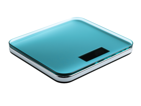 Modern digital scale with blue top