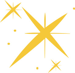 hand drawn yellow star icons and sparkle elements
