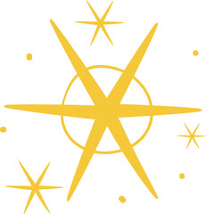 hand drawn yellow star icons and sparkle elements