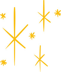 hand drawn yellow star icons and sparkle elements
