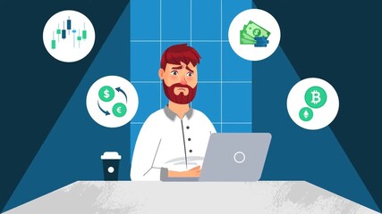 Digital healthcare professional consulting online with medical apps and data technology animation - Powered by Adobe