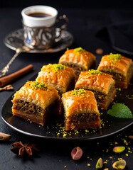 Sweet pastries with coffee