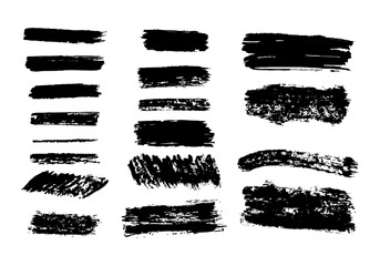 Collection of  brush strokes vector isolated on white background. Vector illustration.