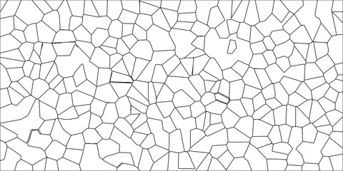 Obraz premium Abstract Geometric Pattern Vector Art with Irregular Polygonal Cells and Thin Black Outlines on White Background