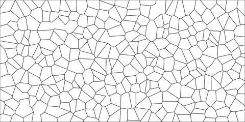 Obraz premium Black and white abstract geometric pattern with irregular polygonal shapes on a white background, clean vector art for design