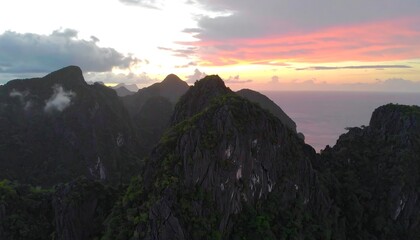 Mountain sunset view