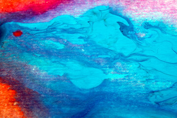 Thick swirling abstract acrylic color paint vivid creative background