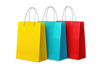Colorful shopping bags standing, representing retail shopping concept