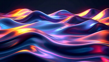 Abstract iridescent wavy surface