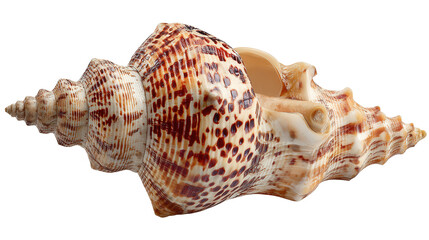 Pleuroploca shell background isolated on a Transparent background, PNG file.