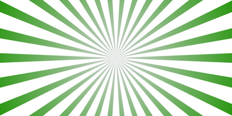Vibrant green and white abstract background with radiating light beams and geometric shapes creating a sense of energy and forward motion