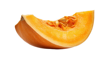 Pumpkin slice background isolated on a Transparent background, PNG file.