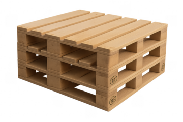 Wooden Euro pallets stacked, logistics and transportation concept