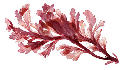 Red algae fragment background isolated on a Transparent background, PNG file.