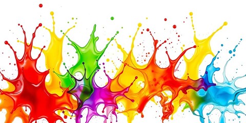 Vibrant cocktail splashes, isolated, various colors, white background,   cocktail,  website
