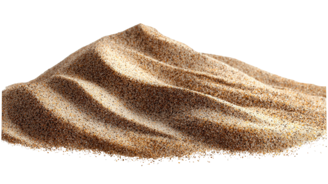 Sand grain background isolated on a Transparent background, PNG file.
