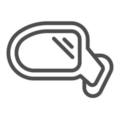 Car side view mirror line icon, car parts concept. Vector graphics. Mirror sign on white background, outline style icon for mobile or web design.