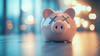 Pink piggy bank illustration