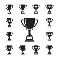 Trophy & Award cup icon vector illustration design.