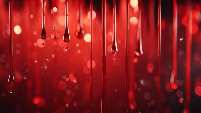 Blood drip red background horror halloween abstract bokeh spooky eerie mood glossy drops chilling macabre viscous texture