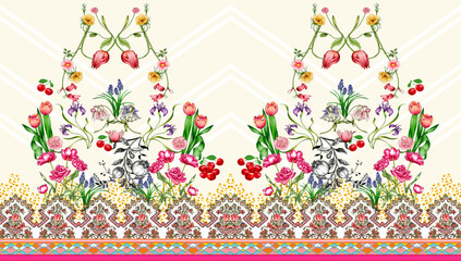 front back sleeve digital print pattern