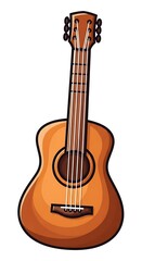Fototapeta premium Acoustic Guitar Illustration - Musical Instrument with Strings and Sound Hole.