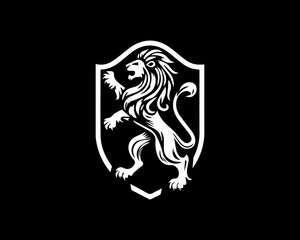 Lion with shield logo