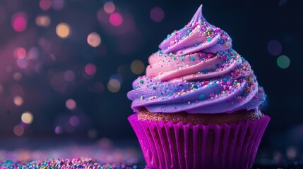 Purple pink cupcake
