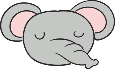 Cartoon Animal Heads Vector Illustration