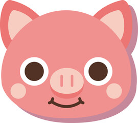 Cartoon Animal Heads Vector Illustration