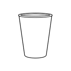 Simple cup outline illustration of an empty drinking glass perfect for various beverage concepts. This basic cup outline features clean lines, minimalist form,