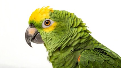 Obraz premium amazon parrot, amazona, amazona aestiva, animal, beak, bird, birds, blue, blue-fronted amazon, blue-fronted parrot, close up, colorful, domestic, domestic animal, domesticated, exotic, eyes, feather, 