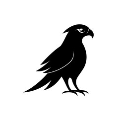 Obraz premium Silhouette illustration of a perched bird on transparent background