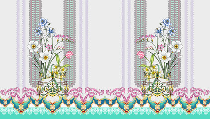 front back sleeve digital print pattern