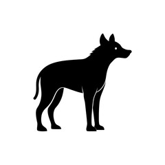 Fototapeta premium Silhouette of a standing hyena animal art on transparent background